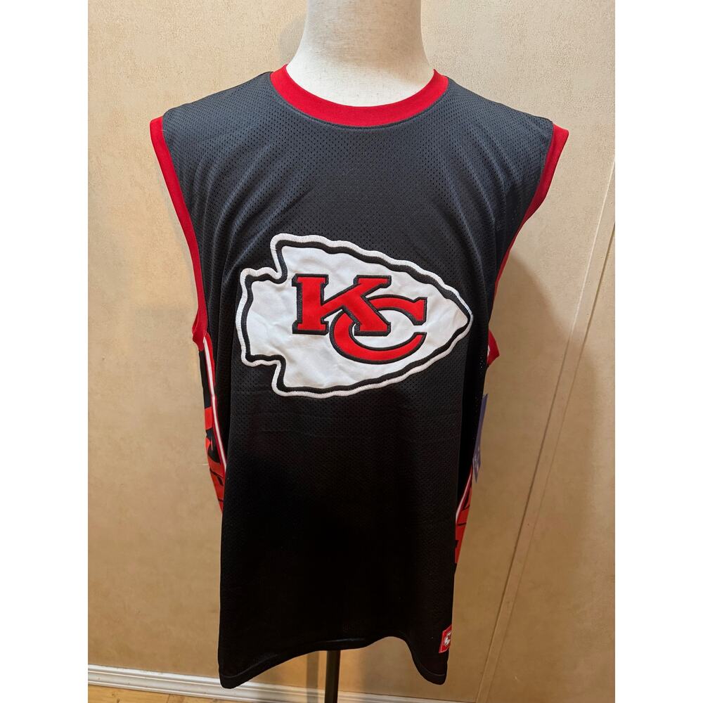 Ultra Game Kansas City Chiefs XXL Black Mesh Jersey NWT Sleeveless NFL Shirt